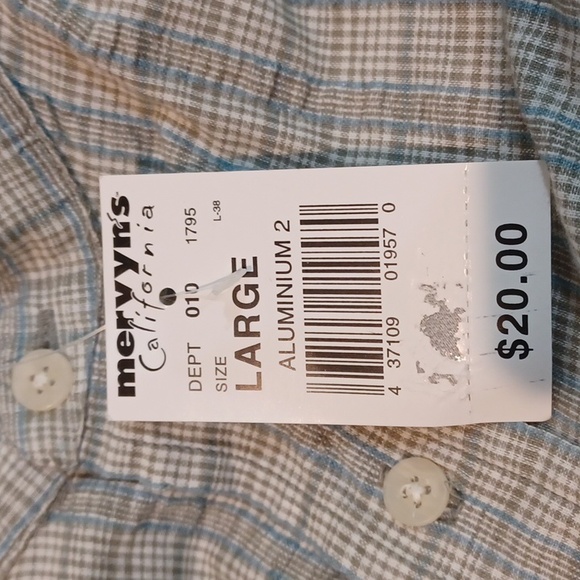 Cambridge Classics (New Deadstock) Lg Lt Olive Grn/blu Checked Band Clr SS Shrt - Picture 8 of 8